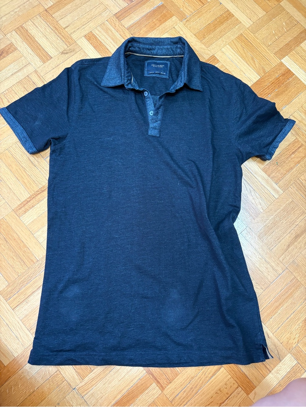 Men's Dark Navy Polo Shirt with Contrast Collar
